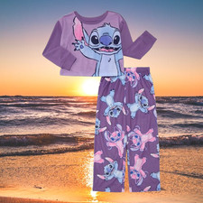 Disney Lilo and Stitch Girl XS 4-5 Long Sleeve Top and Pants Pajama Set, 2-Piece