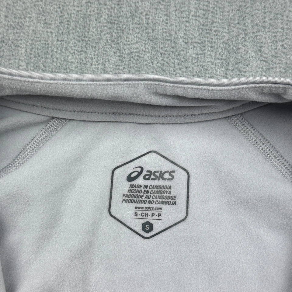 Camisa Asics Mujer Pequeña Gris Reflectante 1/2 Cremallera Pullover Polar Correr Gimnasio Foto 3 de 4