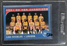 2001-02 NBA CHAMPIONS 2002-03 TOPPS #184 LAKERS KOBE BRYANT SHAQUILLE O'NEAL B
