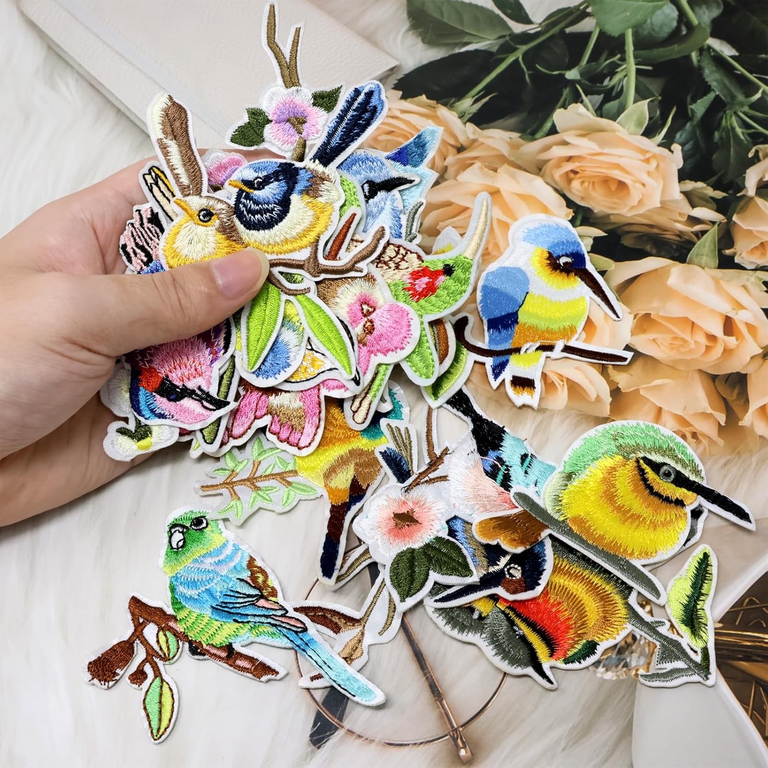 12PCS Mixed Style Birds Embroidery Patches Cute Birdie Iron on Patches Sew On