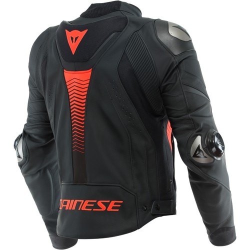 Herren Motorrad Jacke 52 - Dainese Super Speed 4 Lederjacke schwarz-fluorot - Bild 2 von 3