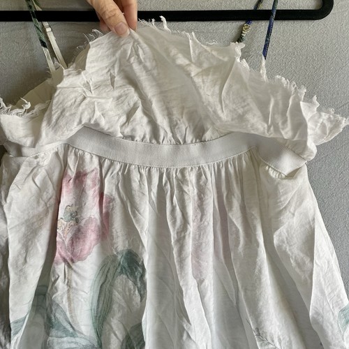 Anthropologie Kleid Rock M P Blumen Trägerlos Maxi Stufen High Low Mehrfarbig - Bild 9 von 9