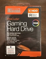 Seagate FireCuda 1TB Gaming External HDD USB 3.2 RGB STKL1000400 Rescue HDD NEW