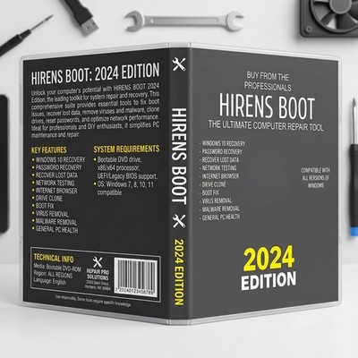 Hiren's Boot DVD/USB Latest 2024 Edition Windows PC Repair Virus Removal Restore