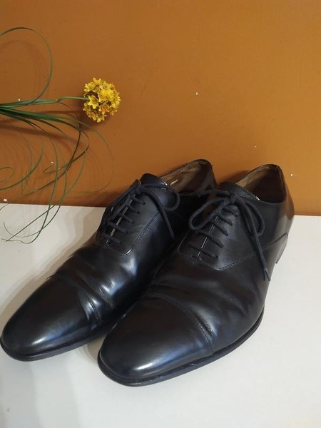Men Navyboot Heels Black Leather 43 #B9PJ