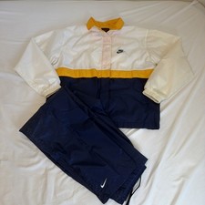 Vintage Nike Nylon Tracksuit Set Jacket Track Pants Men's Size Medium 90s Y2K