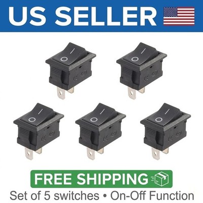 5Pcs Rocker Switch ON-OFF 2Pin Mini Snap-in Power Switch 12V 110V 250V Boat Auto