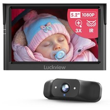 LUCKVIEW BM1 Baby Car Camera   5" 1080P Monitor, IR Night Vision, Pet Monitoring