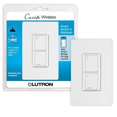 Lutron Caseta PDW-5ANS-WH-A 5 Amp Smart Switch Single-Pole 3Way White
