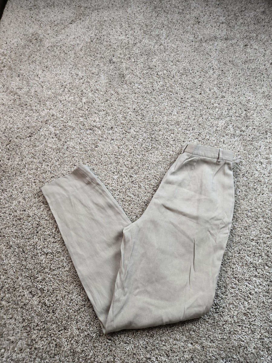 Vintage Emporio Armani Pants Womens 42 Beige Pleated Front High Waist Tapered