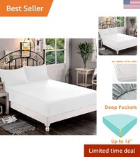 Hotel Quality 1-Piece Fitted Sheet, Luxury  Softest 1500 Premier Hotel Quali...