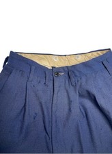 1940s 1950s Blue Distressed Drop Loop Slacks