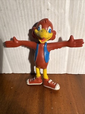 Vintage RED ROBIN RESTAURANT MASCOT BENDABLE FIGURE BIRD BLUE VEST RED