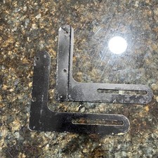 Two Vintage License Plate Topper Attachment Bracket Metal One Money