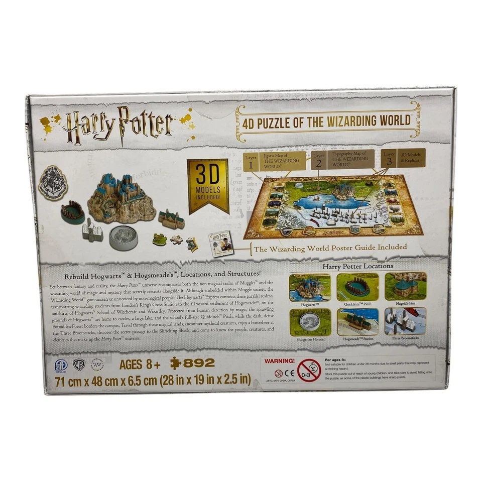 Harry Potter El Mundo Mágico 4D Puzzle 892 Piezas Edades 8+ Modelos 3D Juego de Mapas Foto 2 de 2