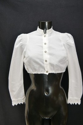 Gr.36 Dirndlbluse weiß Bluse für Dirndl Straßer Polyester mit Spitze B11159