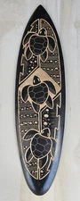 TURTLE WOOD CARVED TIKI BAR SURFBOARD HAWAIIAN DECOR SURF TROPICAL POLYNESIAN