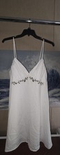 Target Brands White Floral Embroidered Sleeveless Slip Dress XL Smocked Straps