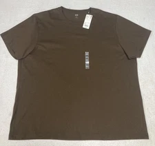 Uniqlo U T Shirt Mens 3XL Brown Crewneck Short Sleeve Cotton Plain Tee NWT