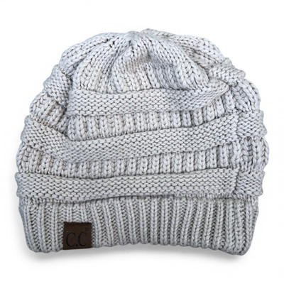 C.C. Knit Winter Beanie Women's One Size Beige Cap