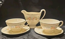 Homer Laughlin Georgian Eggshell  Set. 2 Cups, Saucers, and  Creamer