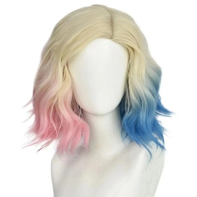 For Wednesday The Cosplay Enid Sinclair Perücke blond rosa blau Welle Wig