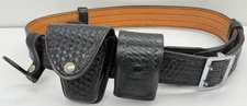 Vintage 4021U 40 Dutyman Black Leather Belt 8821U Handcuff Pouch Police Stallion