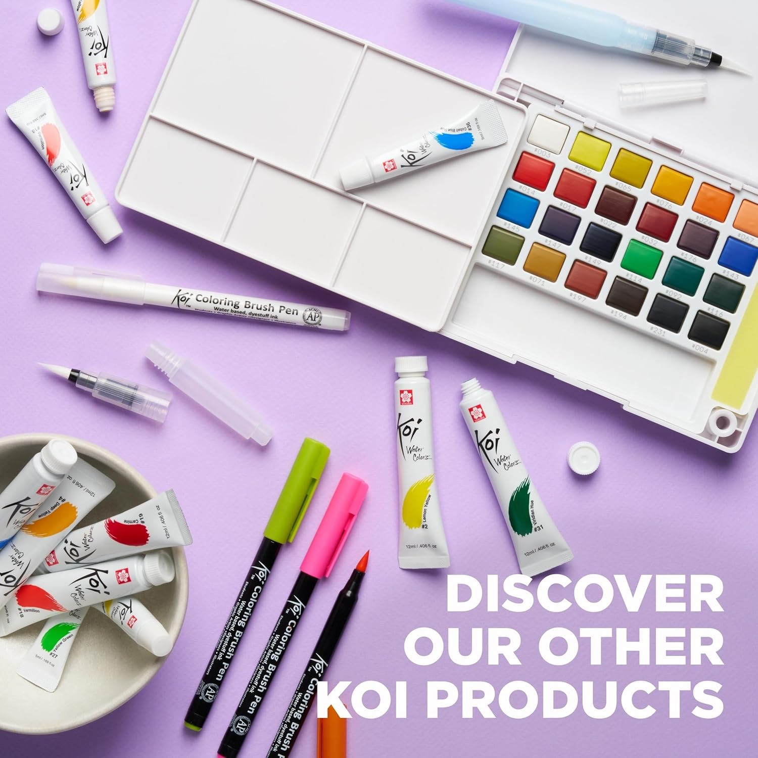 XBR-24SA 24-Piece Koi Assorted Coloring Brush Pen Set