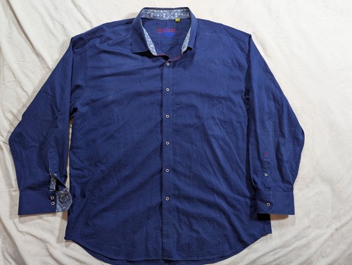 Camisa Robert Graham Para Hombres Conocimiento Sabiduría Verdad Azul Abotonada Puño Abatible 4XL - Imagen 2 de 14
