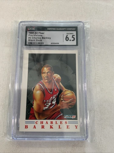 Blank Back Error 1991-92 Fleer #3 Charles Barkley HOF Pro-Visions 76ers CGC♨️🏀Q