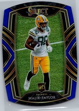 2020 Panini Select #282 Malik Taylor Blue Prizm Die Cut Rookie Green Bay Packers