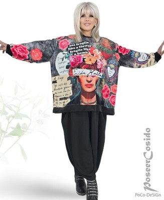 LAGENLOOK Pulli Pullover-Shirt Nicki bunt 44 46 48 50 52 54 56 58 XL XXL XXXL