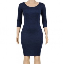 Banana Republic Womens Blue Elbow Sleeve Knit Dress Midi Size 0 Workwear Career