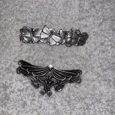 Butterfly/Moth Silver Metal Hair Clip/Barrette 2 