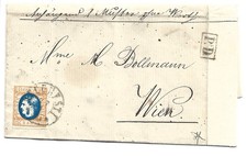 Romania 1869- Letter with 25 Bani Carol from Bucharest to Wien with content