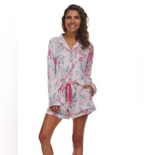 Flora pijamas set long  sleeve with shorts  Large 3