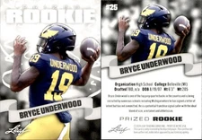 2024 Leaf PRIZED ROOKIE BRYCE UNDERWOOD #25 MICHIGAN WOLVERINES