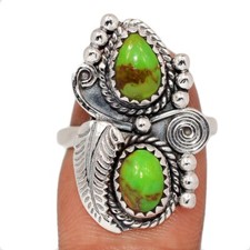 Southwest - Composite Mohave Green Turquoise 925 Silver Ring SAS4 s.8 CR69012