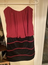 Windsor Sleeveless Dress Black/Burgundy (Large)