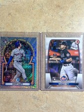 Brett Baty 2023 Bowman Chrome ROY Favorites Mojo Refractor RC & Base Paper RC