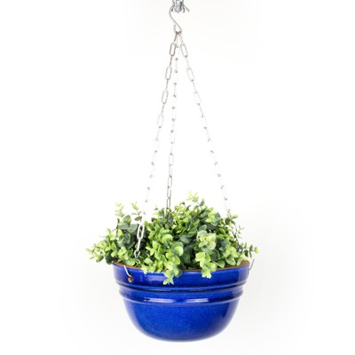 blumenampel keramik blau