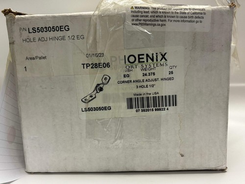 8 PK Phoenix LS503050EG Adjustable Hinged Corner Angle Bracket, 3-Hole, EG - Picture 5 of 9