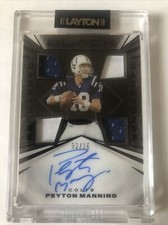 PEYTON MANNING 2021 PANINI BLACK CAPSTONES QUAD PATCH/JERSEY ON CARD AUTO #02/10