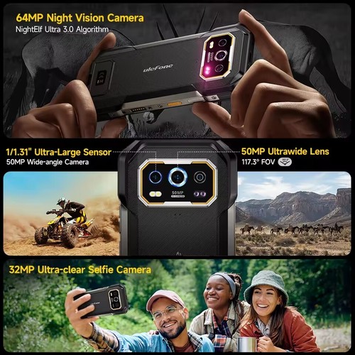 Ulefone Armor 27 Rugged Phone Night Vision 10600mAh 6.78'' Android 14 Helio G99 - 第 8/17 張圖片