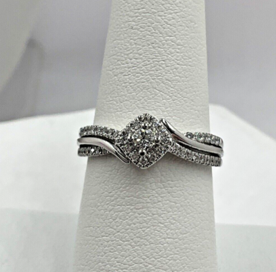 Adriana Papell 14K White Gold Diamond Engagement Ring Size