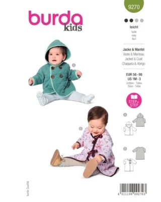 Burda Kinder 9270 KINDER Hose Nähen Muster 1 Monat - 3 Jahre Fähigkeit: Einfach - Bild 1 von 4