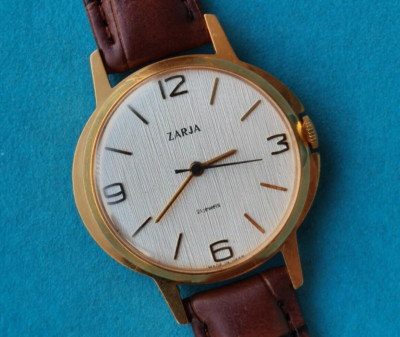 Soviet Vintage Watch ZARIA ZARJA ZARYA Gold Plated AU10 mov.2009B USSR 1980