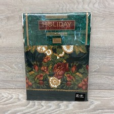 Tobin Tablecloth Holiday Garland Gathering Thanksgiving Turkey 60 x 84 Oblong