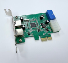 SYBA USB 3.0 External 2-port 19-pin Header PCI-e Card IDE Power Feed Low Profile