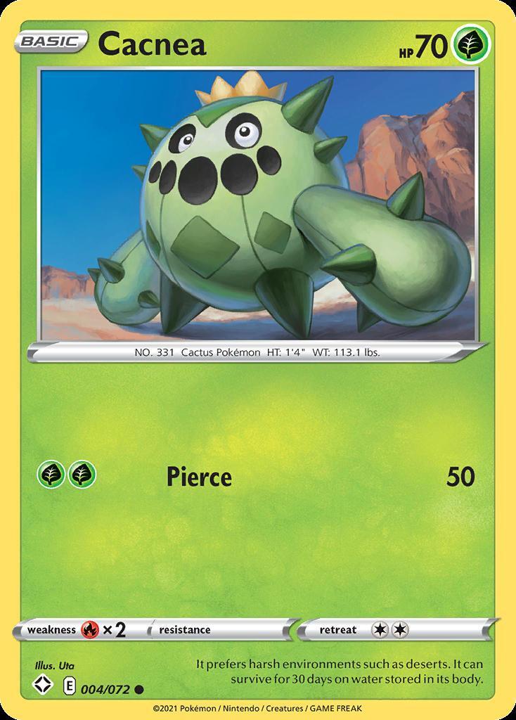 Pokemon Cacnea (4/73) Shining Fates LP REVERSE HOLO